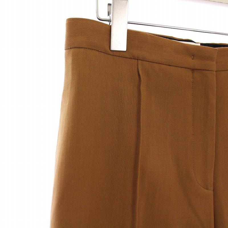 ジルサンダー JIL SANDER ワイドパンツ タック ウール 34 ブラウン  
