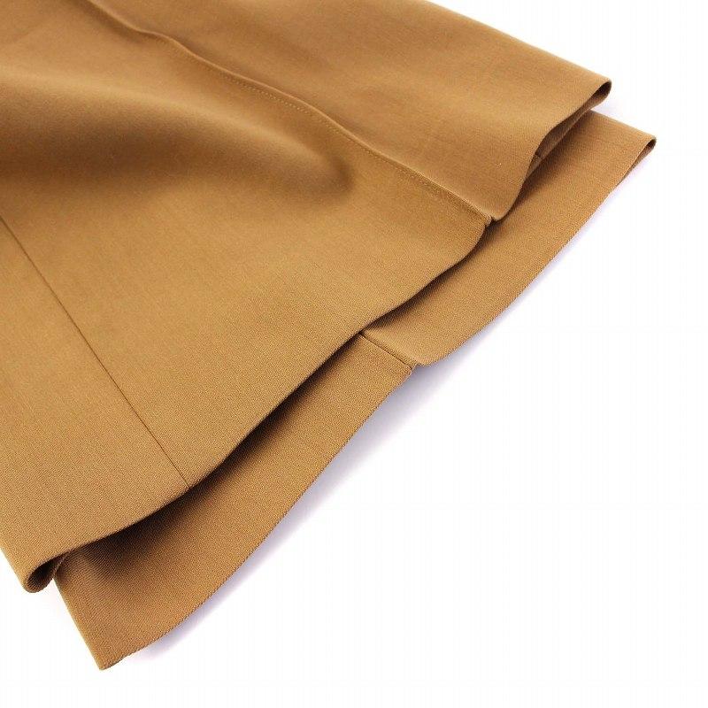 ジルサンダー JIL SANDER ワイドパンツ タック ウール 34 ブラウン  