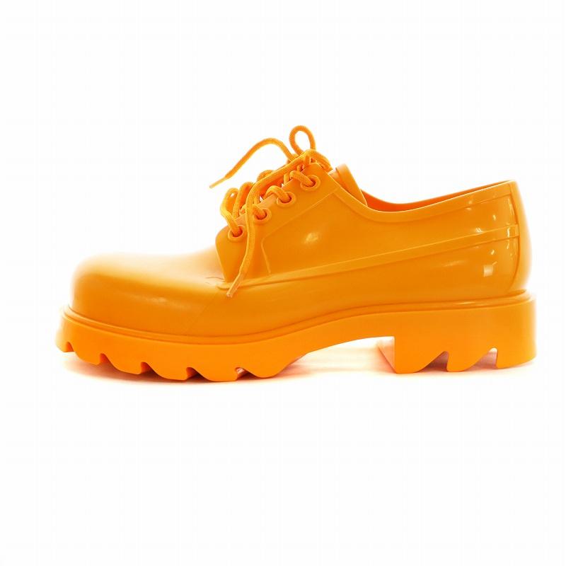 【中古】ボッテガヴェネタ BOTTEGA VENETA ストライド ラバー スニーカー 厚底 ロゴ 41 26cm オレンジ ■GY19 /MQ BOTTEGA VENETA（ボッテガ・ヴェネタ） ストライド ラバー レース