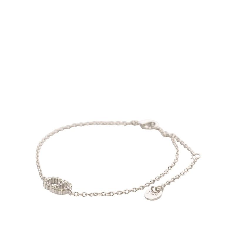Dior クリスタル装飾ブレスレットディオールクレールディーリュヌシルバー Clair D Lune Bracelet Silver-Finish Metal and White Crystals