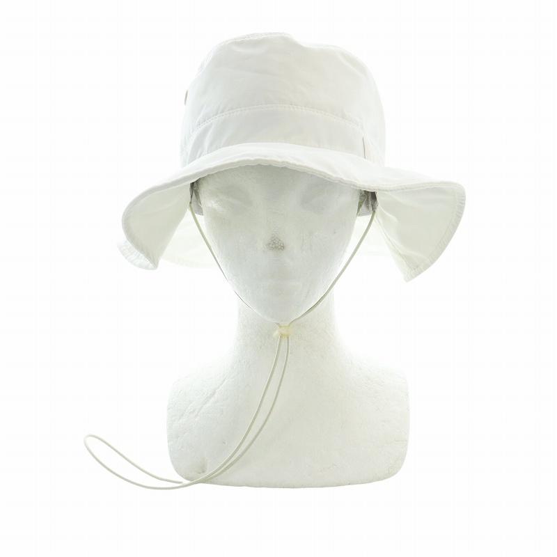 【中古】ディオールオム Dior HOMME サファリハット バケットハット 帽子 ロゴ メッシュ 60 白 213C902C5808 ディオールオム Dior HOMME サファリハット バケットハット 帽子 ロゴ