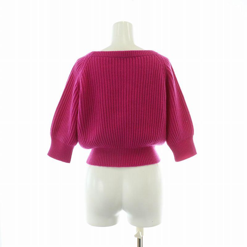 【中古】クリスチャンディオール Christian Dior カシミヤ100％ ニット セーター ショート丈 五分袖 36 ピンク Christian Dior（クリスチャン・ディオール） カシミヤ100％ ニット