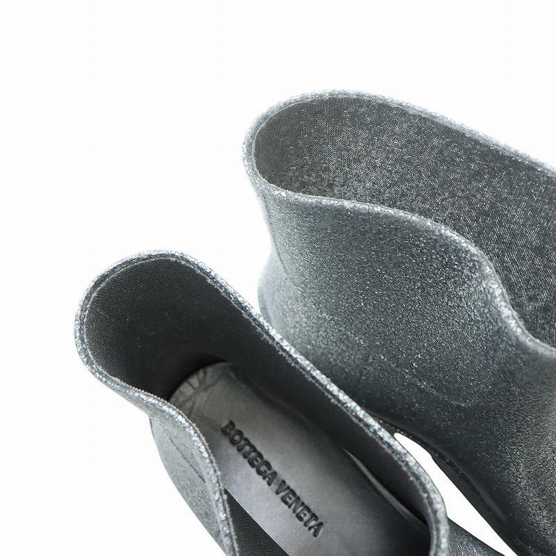 ボッテガヴェネタ ラバー レインブーツ　40 シルバー パドル ブーツ ボッテガヴェネタ ラバー レインブーツ 40 シルバー パドル ブーツ