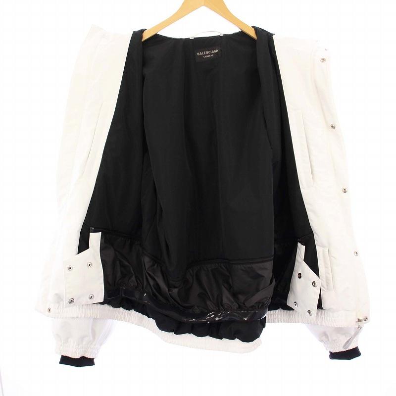 【中古】バレンシアガ 23AW skiwear テクニカルリップストップジャケット ブルゾン フーディ 44 ホワイト 773988 BALENCIAGA（バレンシアガ） BALENCIAGA 23AW skiwear テクニカル