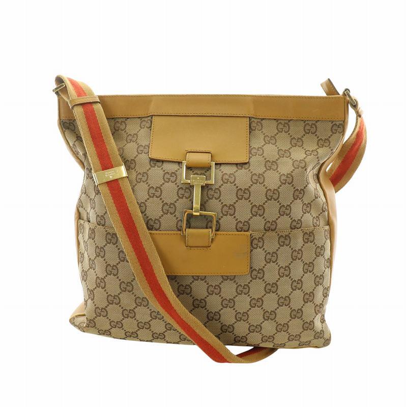 GUCCI（グッチ） ショルダーバッグ 斜め掛け GG柄 ロゴ キャンバス