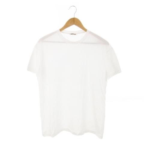 【オーラリー】半袖Tシャツ クルーネック コットン 白 3 オーラリー AURALEE SEAMLESS CREW NECK TEE Tシャツ カットソー