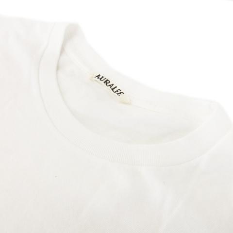 【オーラリー】半袖Tシャツ クルーネック コットン 白 3 オーラリー AURALEE SEAMLESS CREW NECK TEE Tシャツ カットソー