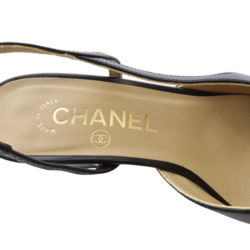 CHANEL（シャネル） スリングバック シューズ レザー×グログラン