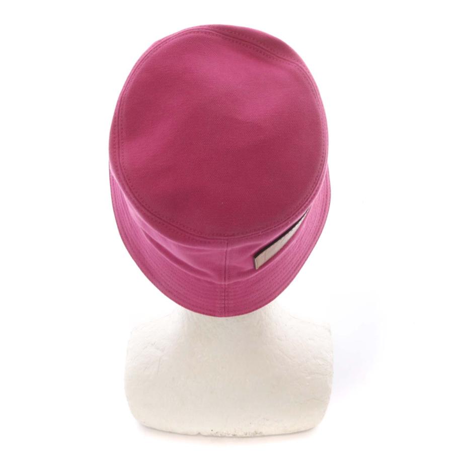 【中古】ロエベ Paulas ibiza バケットハット キャンバス&カーフ 帽子 ピンク K820HB1X19 /SR35 ■OH レディース LOEWE（ロエベ） LOEWE Paulas ibiza バケットハット キャンバス