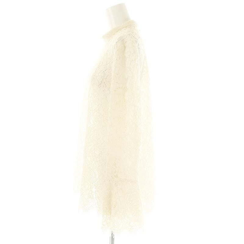 ルルウィルビー 25SS パールネックレースブラウス 2 アイボリー ■OS ルルウィルビー Loulou Willoughby 25SS パールネックレースブラウス 2