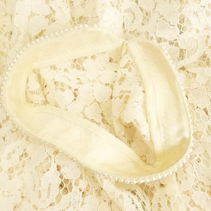 ルルウィルビー 25SS パールネックレースブラウス 2 アイボリー ■OS ルルウィルビー Loulou Willoughby 25SS パールネックレースブラウス 2