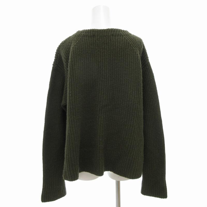 【中古】ゼロエイトサーカス 08SIRCUS リブニット セーター 長袖 プルオーバー 厚手 ウール 1 カーキ S16AL-KN01 08sircus ゼロエイトサーカス リブニット セーター 長袖 プルオーバー