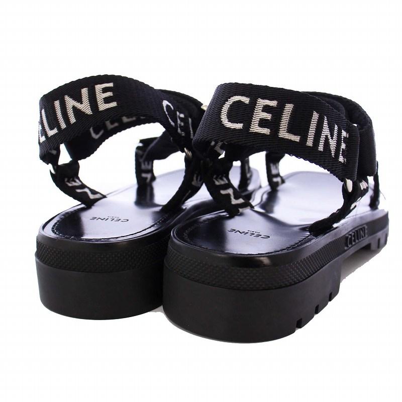 【中古】セリーヌ CELINE LEO STRAPPY レオ ストラッピー サンダル 42 黒 /KH メンズ CELINE（セリーヌ） CELINE LEO STRAPPY レオ ストラッピー サンダル