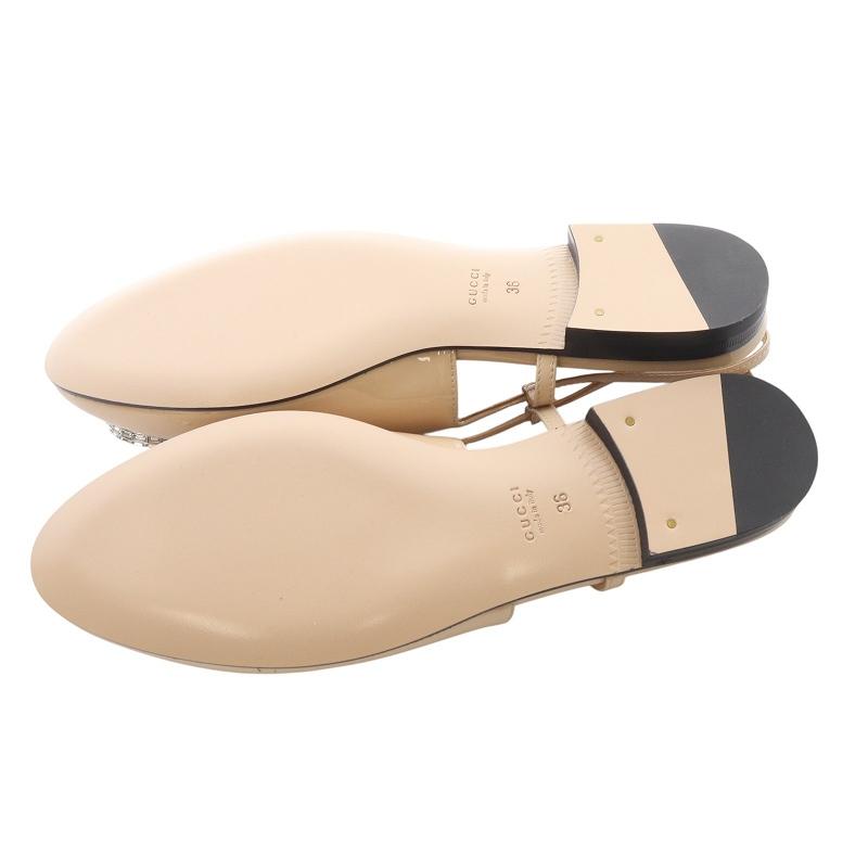 GUCCI（グッチ） バックストラップ付き ダブルGパターンバレリーナ 