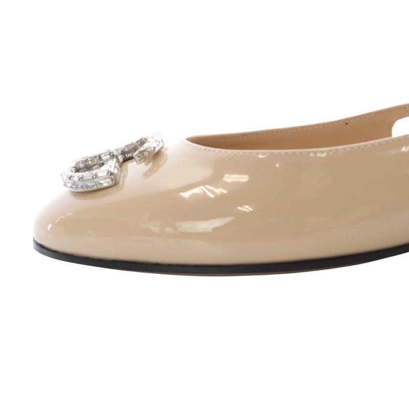 GUCCI（グッチ） バックストラップ付き ダブルGパターンバレリーナ 