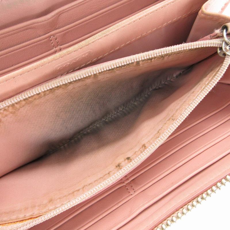 COACH コーチシグネチャー ファスナーリストウォレット長財布/パウダーピンク COACH コーチシグネチャー ファスナーリストウォレット長財布/パウダー