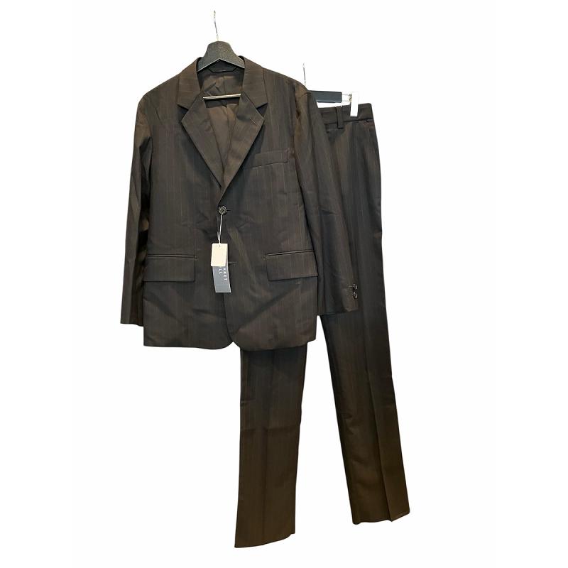 【中古】未使用品 マーガレットハウエル セットアップ  WIDE STRIPE FINE WOOL  テーラードジャケット パンツ S 黒 MARGARET HOWELL（マーガレットハウエル） 未使用品 タグ付き