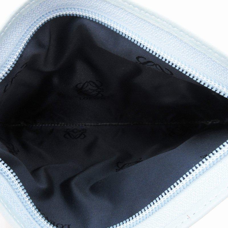 LOEWE ロエベ ポーチ アナグラム 型押しロゴ ライトブルー /AE □GY18  