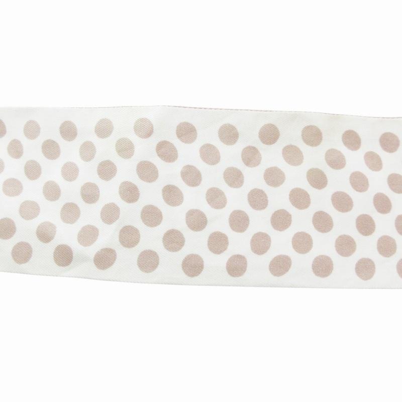 ディオール Dior ミッツァ スカーフ ロゴ ドット柄 絹 シルク 白