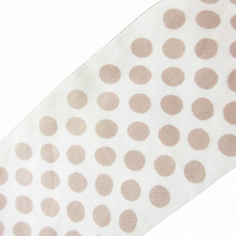 ディオール Dior ミッツァ スカーフ ロゴ ドット柄 絹 シルク 白