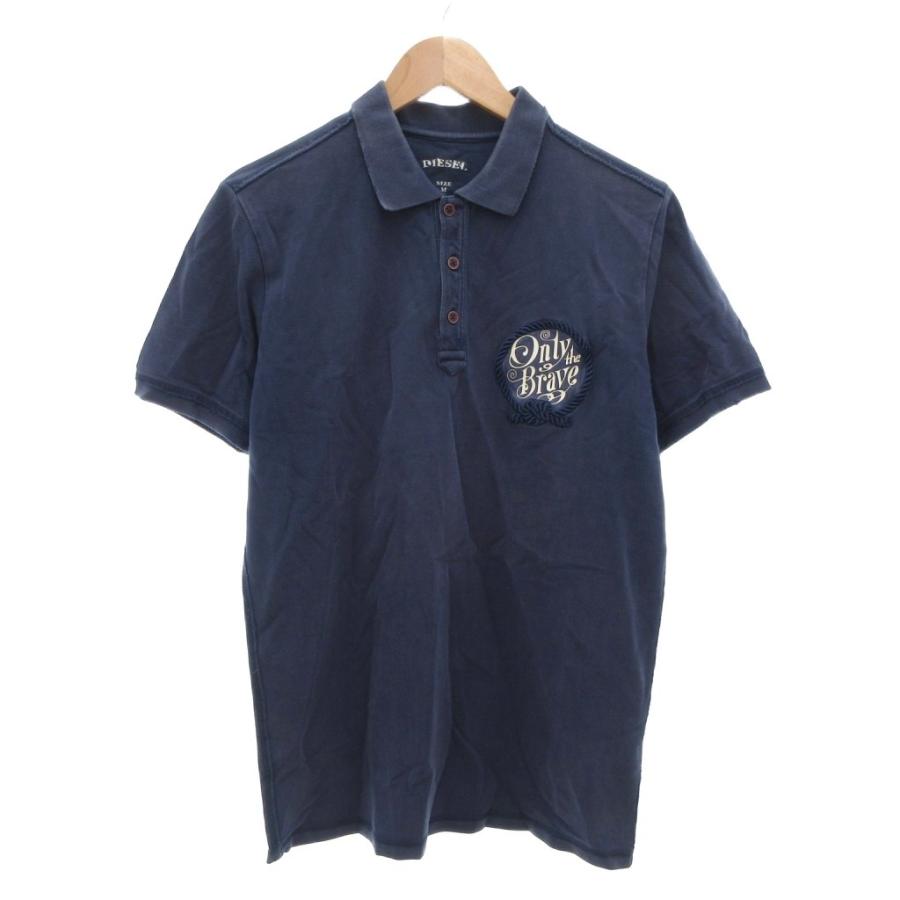 DIESEL ダークブルーポロシャツ DIESEL（ディーゼル） DIESEL Only the Brave ポロシャツ プリント