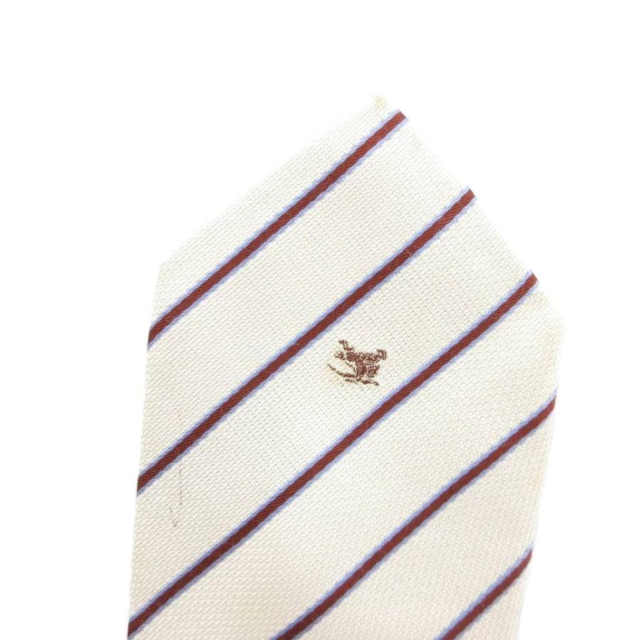 美品 バーバリー ブラックレーベル ネクタイ シルク ストライプ 白系 青 BURBERRY BLACK LABEL バーバリーブラックレーベル ネクタイ