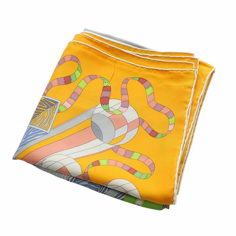 エルメス シルク カレ90 Point D ORGUE フェルマータ スカーフ エルメス カレ90 Point D'ORGUE フェルマータ スカーフ シルク ブルー