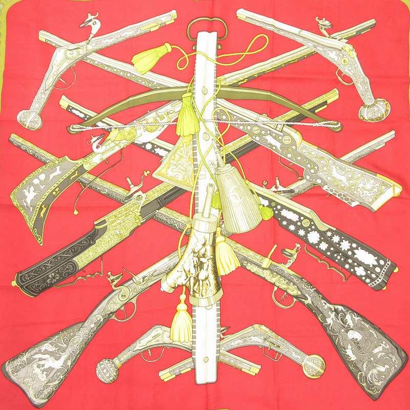 HERMES（エルメス） 美品 カレ90 DAIANE ダイアン 銃 スカーフ 総柄