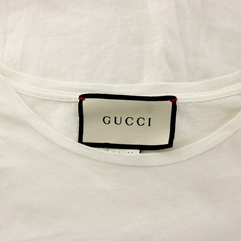 GUCCI グッチ Tシャツ カットソー 半袖 ロゴ プリント L 白