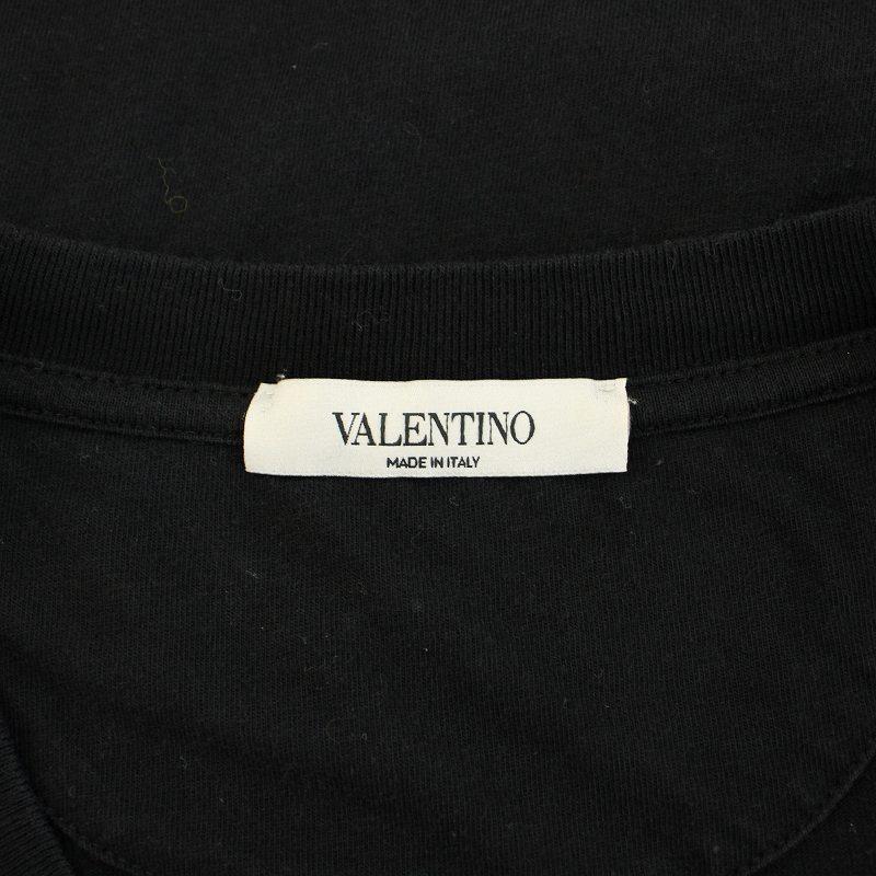 【中古】ヴァレンティノ ヴァレンチノ  VALENTINO パイルカレッジロゴTシャツ カットソー クルーネック ヴァレンティノ ヴァレンチノ VALENTINO パイルカレッジロゴTシャツ