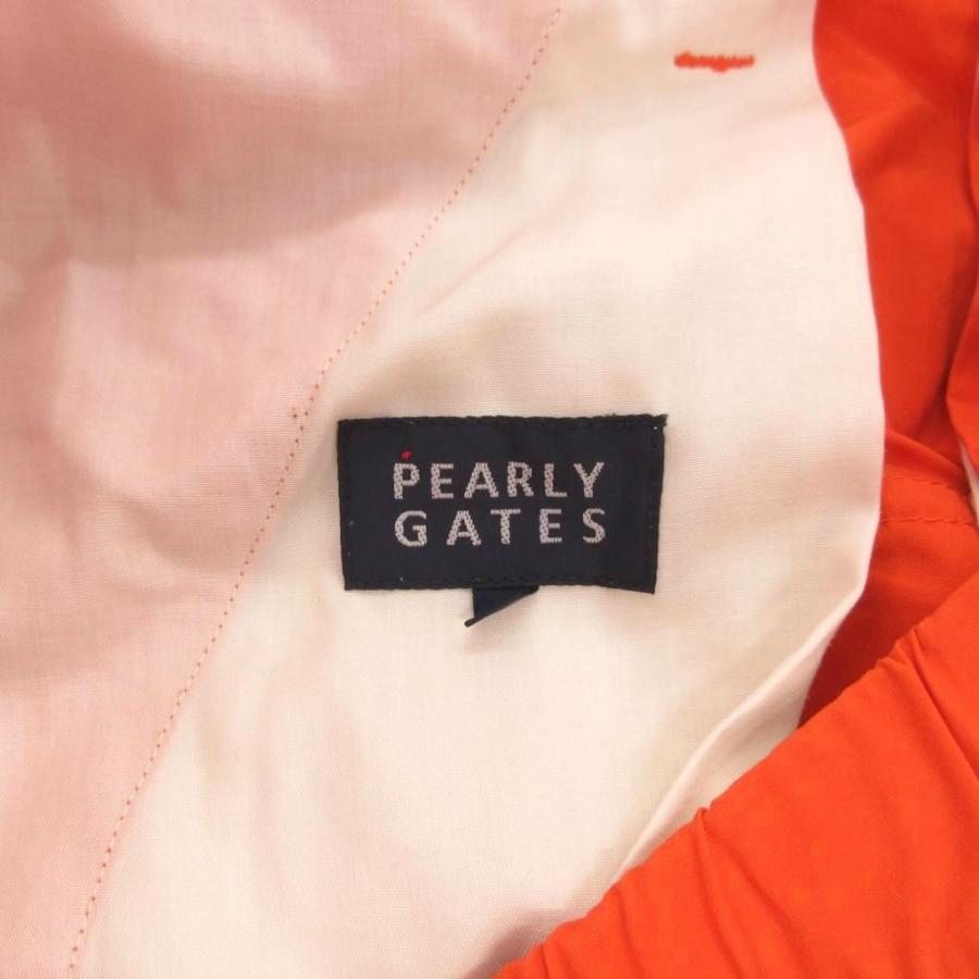 PEARLY GATES ロゴ入り長袖シャツ カラーオレンジ　日本製 パーリーゲイツ PEARLY GATES ゴルフウエア ウェザーストレッチ