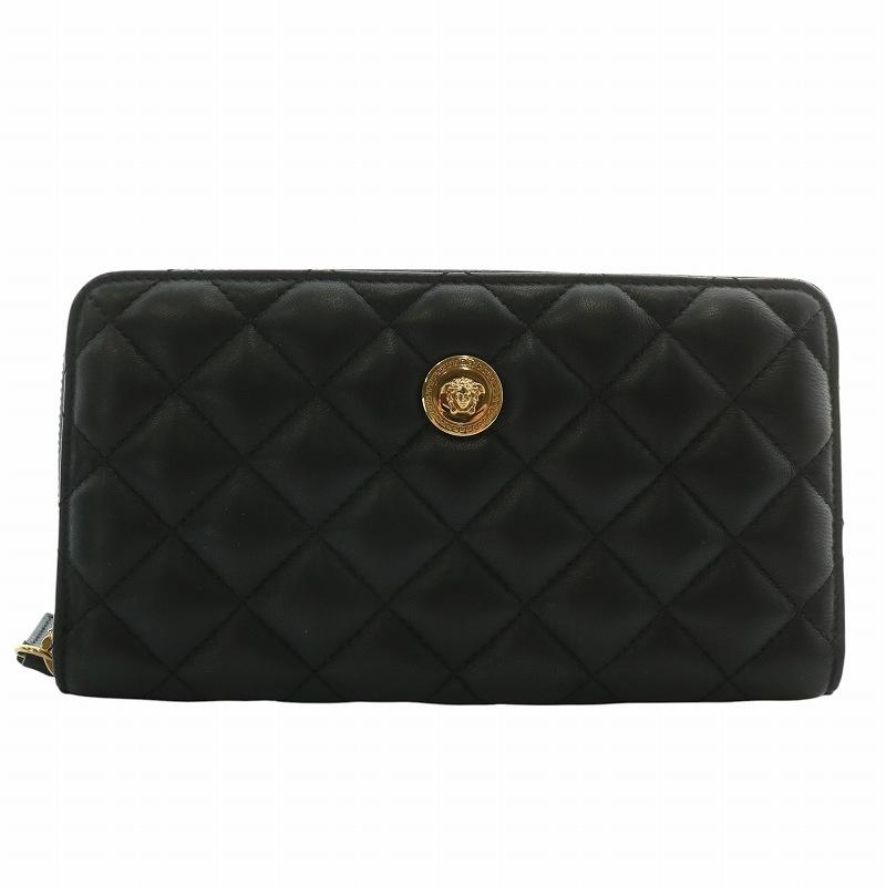 【国内正規品】新品未使用 VERSACE キルティングレザー 財布 メデューサ ヴェルサーチ ヴェルサーチェ VERSACE 長財布 ラウンドファスナー