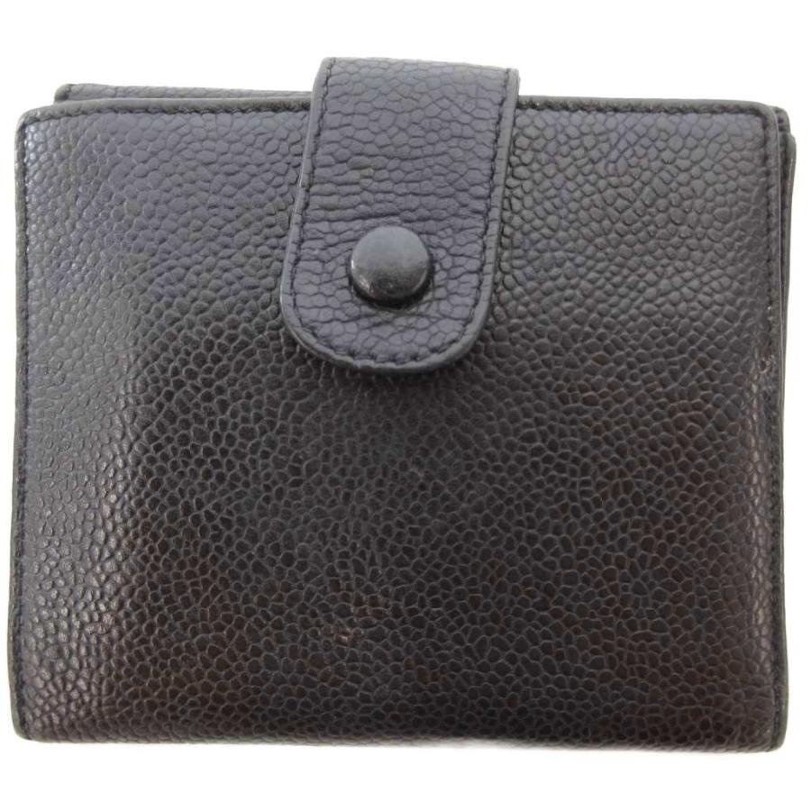 CHANEL シャネル 二つ折り財布 ウォレット ココマーク キャビアスキン