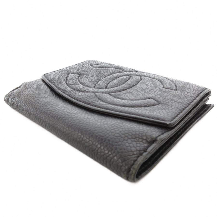 CHANEL シャネル 二つ折り財布 ウォレット ココマーク キャビアスキン