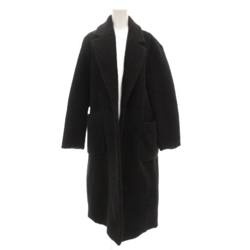 【中古】マックス&コー MAX&CO. IL MIO CAPPOTTO リバーシブル チェスターコート ロング ボタンレス ナイロン 40 黒 マックス&コー MAX&CO. IL MIO CAPPOTTO リバーシブル チェスター