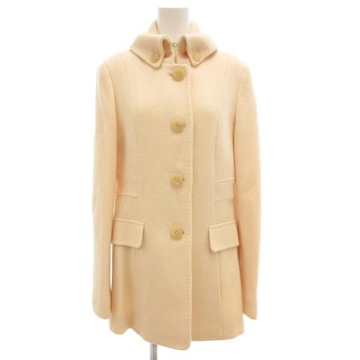 【中古】マックスマーラ MAX MARA コート ステンカラー ウール ミドル 総裏地 40 アイボリー /GV ■GY47 レディース Max Mara（マックスマーラ） コート ステンカラー ウール ミドル 総