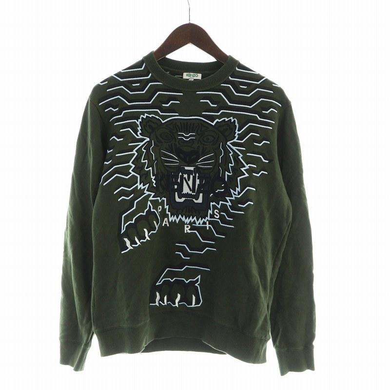 KENZO トラプリント スウェット S ケンゾー KENZO スウェット トレーナー 長袖 裏毛 ロゴ タイガー