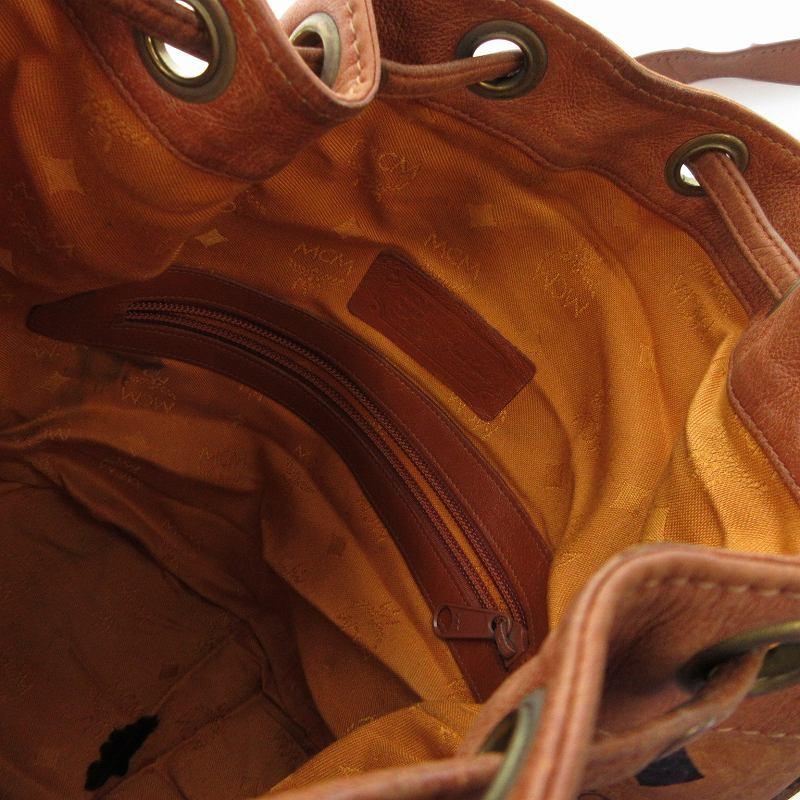 エムシーエム MCM ショルダーバッグ 巾着型 ヴィセトス 総柄 茶 /UO