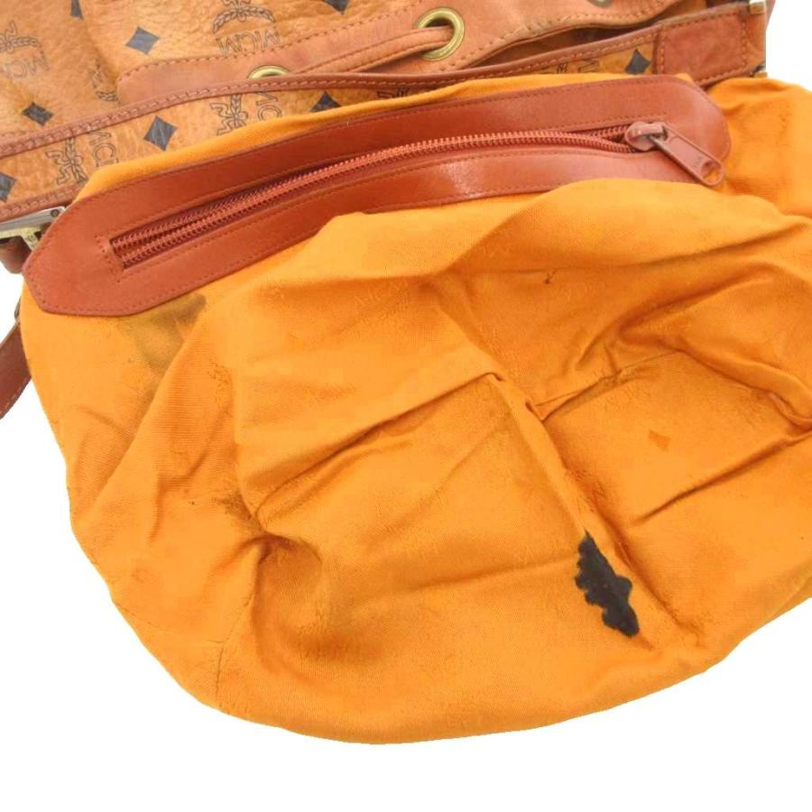 【中古】エムシーエム MCM ショルダーバッグ 巾着型 ヴィセトス 総柄 茶 /UO ■GY01 レディース エムシーエム MCM ショルダーバッグ 巾着型 ヴィセトス 総柄 茶 /UO