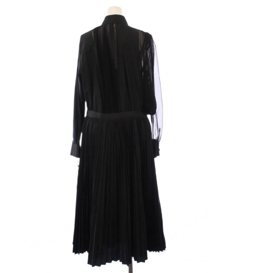【中古】未使用品 サカイ sacai 23SS SEETHROUGH SHIRT シースルー シャツワンピース 長袖 ロング プリーツ 切替 1 未使用品 サカイ sacai 23SS SEETHROUGH SHIRT シースルー シャツ