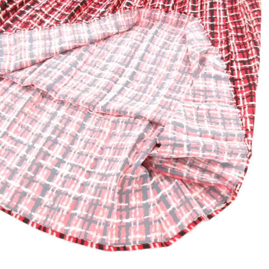 ダイアグラム Diagram 美品 ツイードプリントワンピース 38 レッド 赤