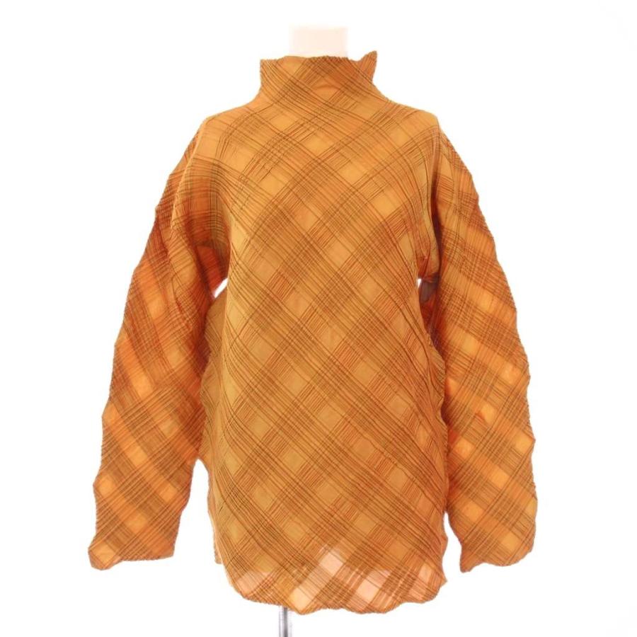 ISSEY MIYAKE（イッセイミヤケ） カットソー 長袖 ハイネック チェック 