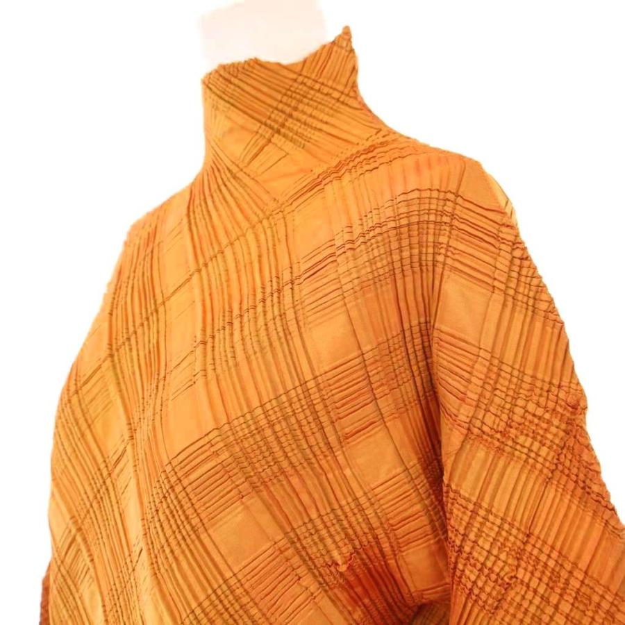 ISSEY MIYAKE ハイネック 長袖カットソー ISSEY MIYAKE（イッセイミヤケ） カットソー 長袖 ハイネック チェック