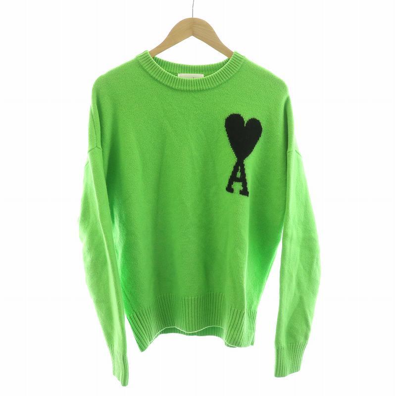 アミ パリス　AMI PARIS タートルネック　ニット　グリーン アミ パリス アミパリ ハートロゴ ニット グリーン | ブランド古着を