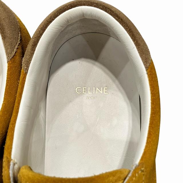 【中古】セリーヌ CELINE スニーカー レースアップ スウェード ローカット 40 黄 イエロー 黒 ブラック FA0230 CELINE（セリーヌ） スニーカー レースアップ スウェード ローカット
