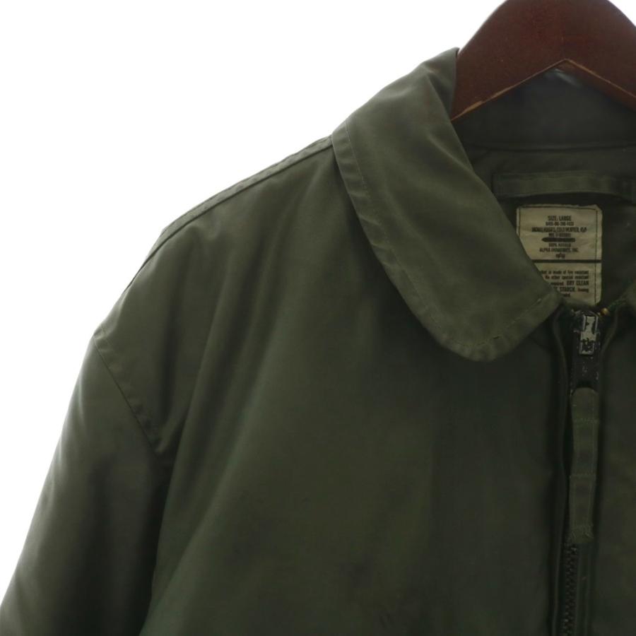【中古】ALPHA INDUSTRIES CWU-45/P USA製 80s ヴィンテージ フライトジャケット ブルゾン L カーキ 8415-00-310-1133 ALPHA INDUSTRIES CWU-45/P USA製 80s ヴィンテージ フライト