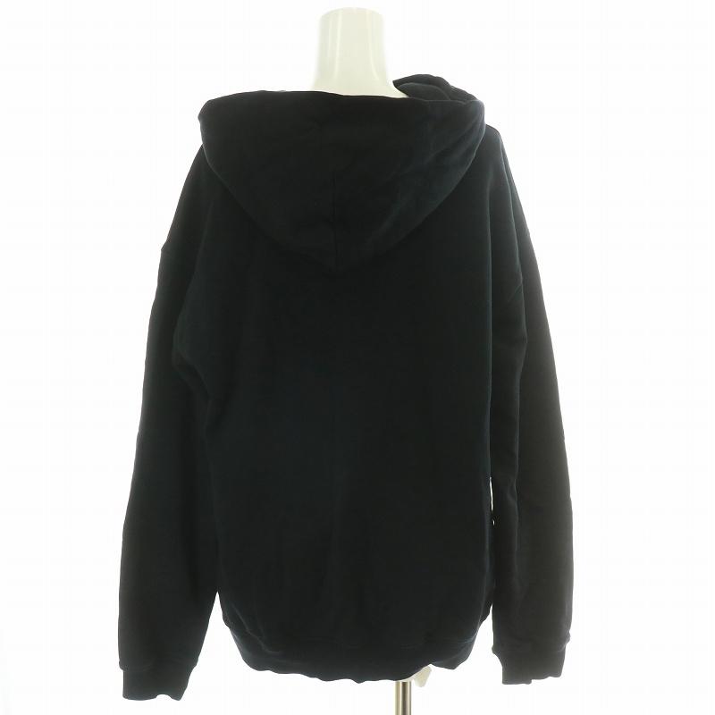ジバンシィ GIVENCHY crystals embroidered hoodie スウェット パーカー フーディ ラインストーン ロゴ刺繍 S 黒 ブラック /MW ■GY18 レデ