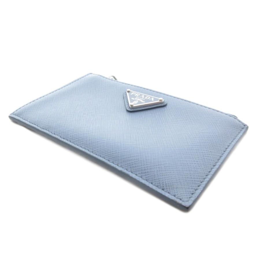 PRADA PRADA　サフィアーノレザー コインケース ライトブルー PRADA（プラダ） サフィアーノ 小銭入れ コインケース カード入れ 三角