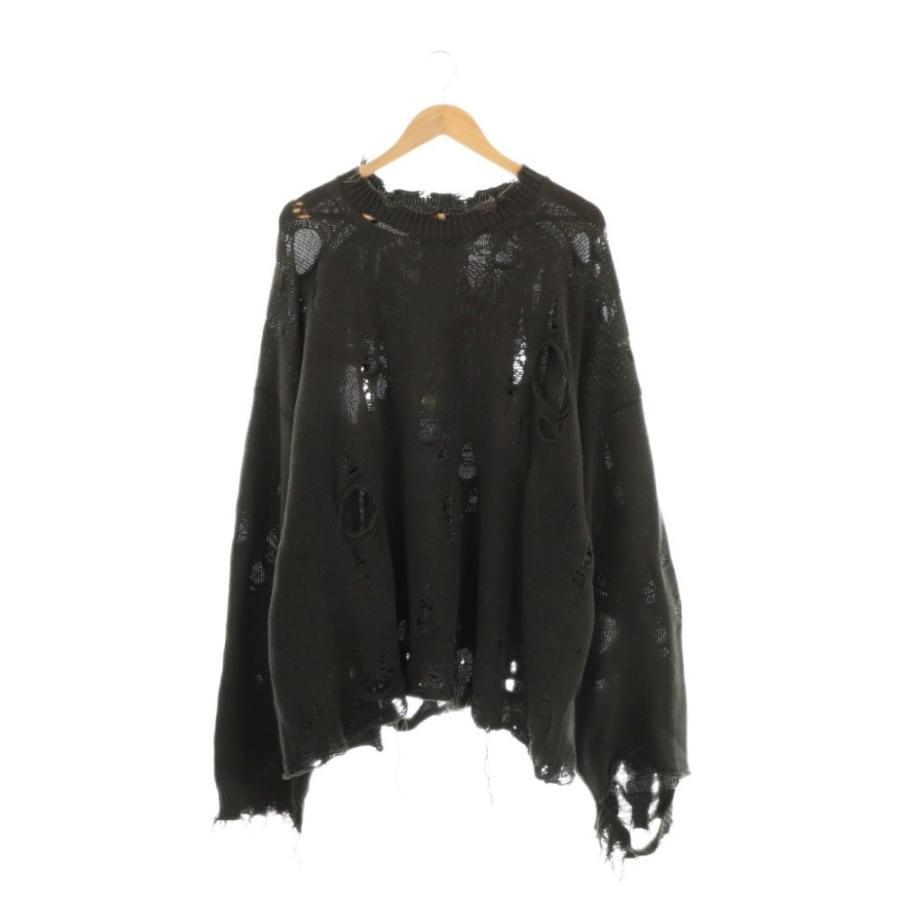 ダブレット doublet ダメージ加工ニット カットソー M