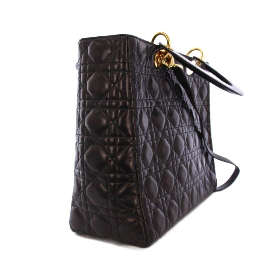 クリスチャンディオール Christian Dior レディ ディオール カナージュ ハンドバッグ トートバッグ ショルダーバッグ 2WAY チャーム付 黒 /_1